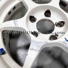 JDM Buddy Club P1 SF White 15 inch Wheels and Tires 
